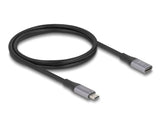 Delock 81201 Cable De Extensión Usb 40 Gbps Usb Type-C Macho A Hembra Pd 3.1 240 W 1 M Gris Metal