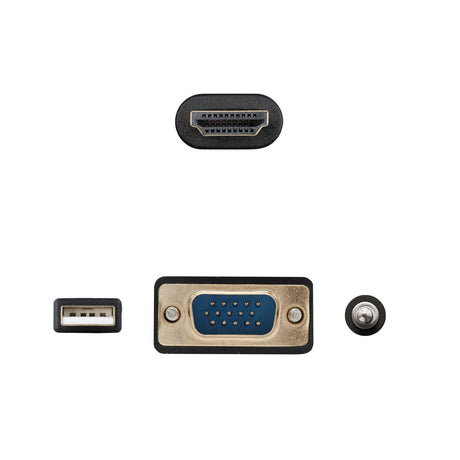 EAN 8433281016378 - Nanocable 10.15.4612 adaptador de cable de vídeo 1,8 m VGA (D-Sub) + 3.5mm + USB Type-A imagen 3
