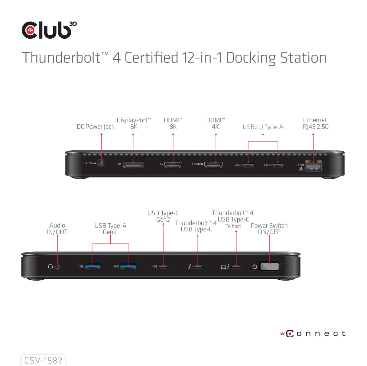 EAN 8719214472955 - CLUB3D Club 3D, Dockingstation TB4 12 in 1 imagen 4