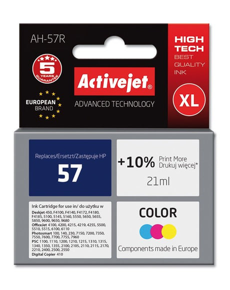 EAN 5904356280664 - Activejet AH-57R cartucho de tinta 1 pieza(s) Compatible Alto rendimiento (XL) Cian, Magenta, Amarillo imagen 2