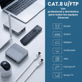Extralink Lan Patchcord Cat.8 U Ftp 0,5m 40g Flat Shielded Foiled Twisted Pair Bare Copper White