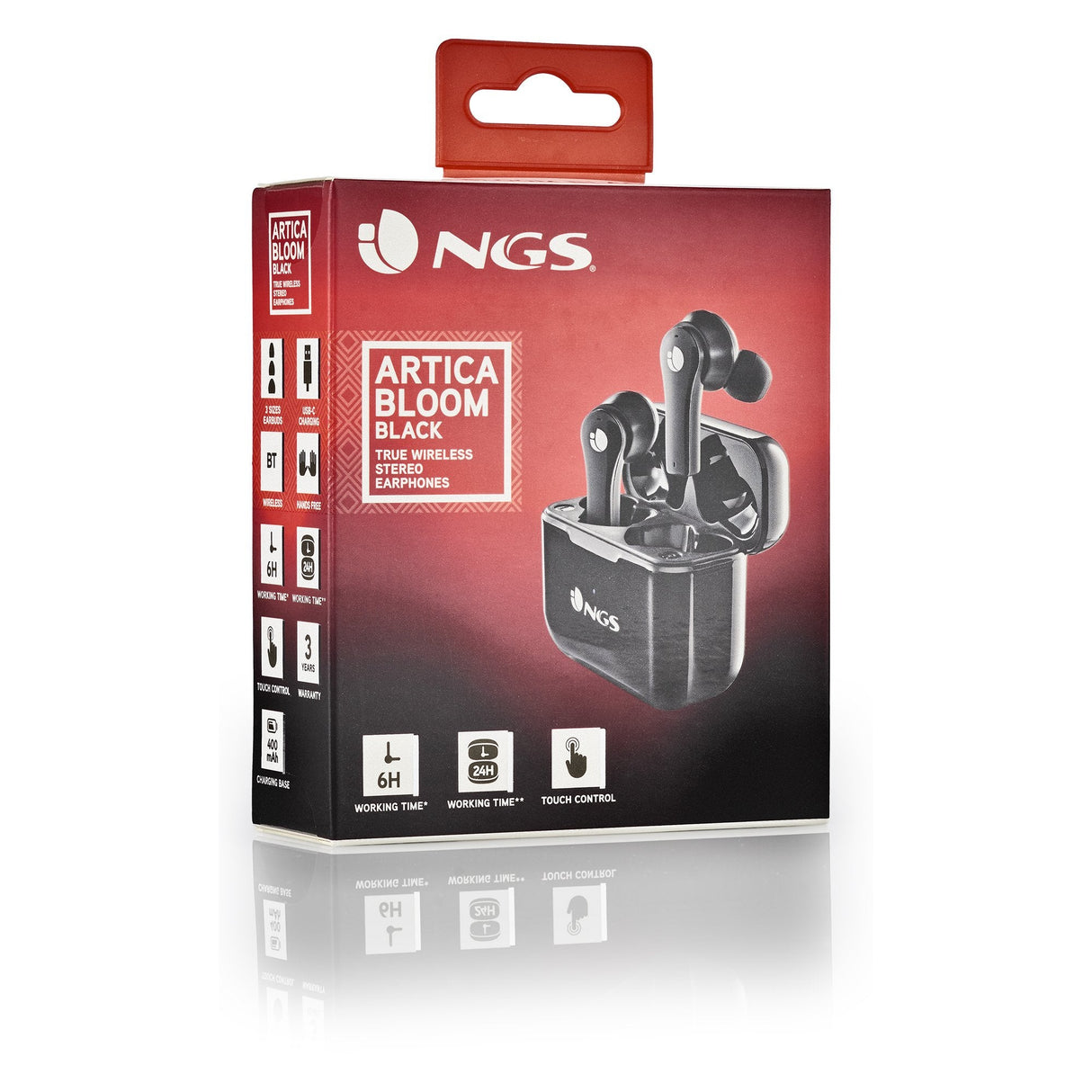 Auriculares Bluetooth Ngs Ártica Bloom Con Estuche De Carga Autonomía 6h Negros