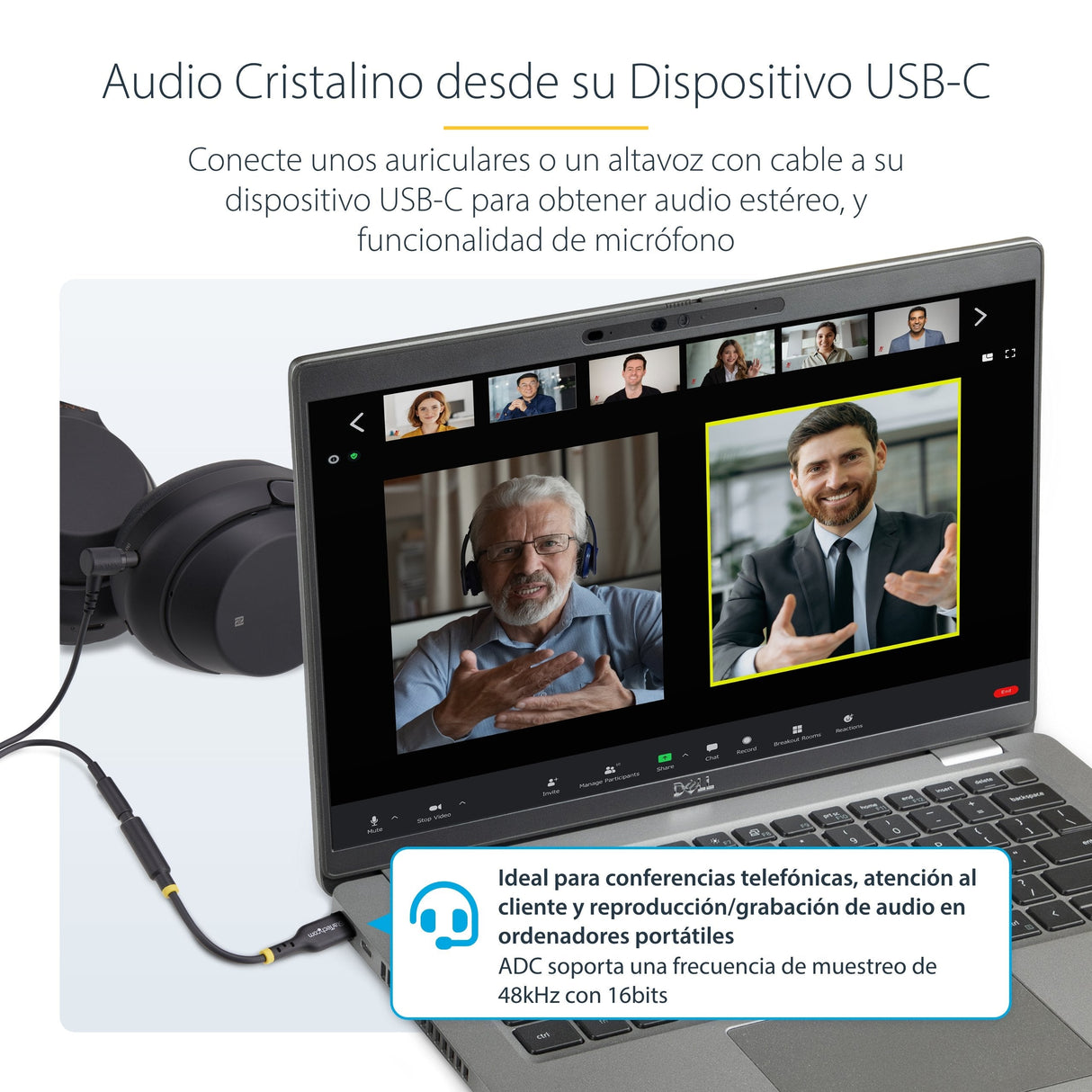 EAN 0065030898225 - StarTech.com USBCAUDIO2 cambiador de género para cable USB Type-C 2.0 3.5 mm Negro imagen 14