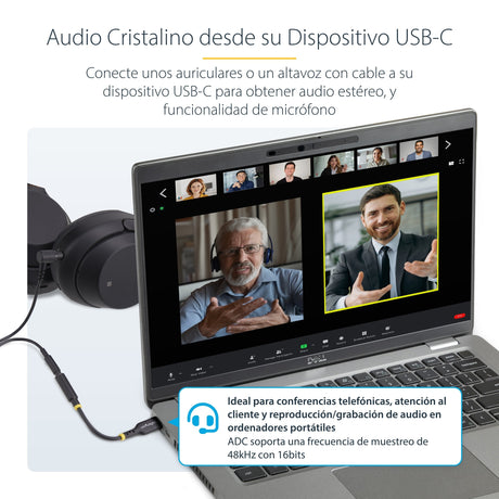 EAN 0065030898225 - StarTech.com USBCAUDIO2 cambiador de género para cable USB Type-C 2.0 3.5 mm Negro imagen 14