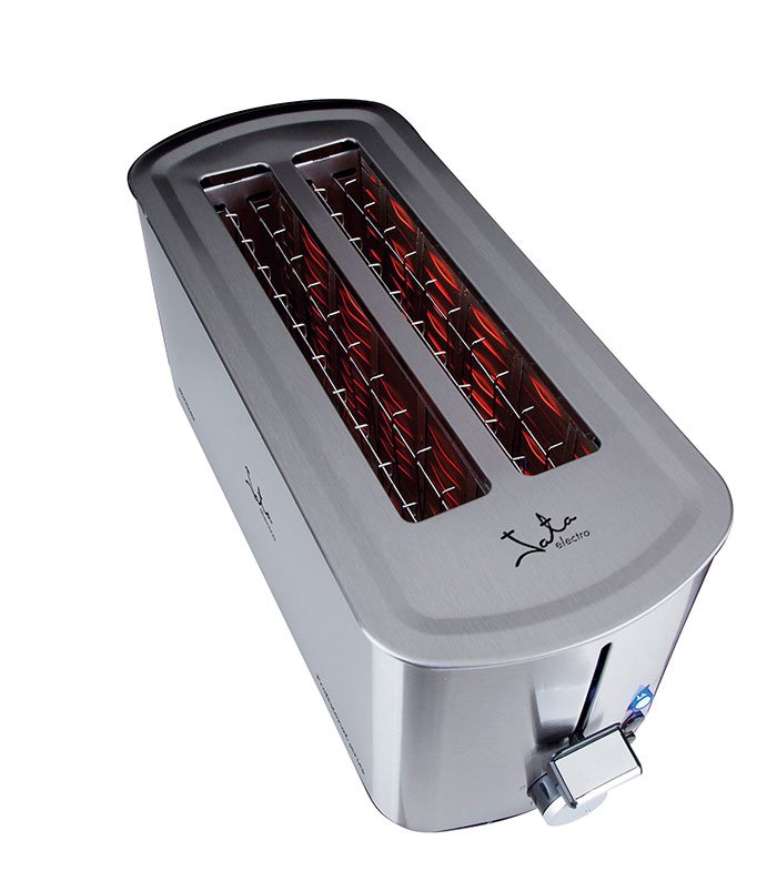 Tostadora De Pan Jata Tt1046 1400w Cuerpo Acero Inox 2 Ranuras 255*40mm 5 Posiciones Tostado Pulsador Parada Voluntaria