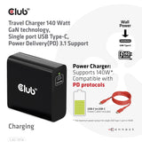 Club3d Cargador 1xusb Typ C, Pd 140w Retail