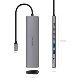 Docking Tipo-C Nanocable 10.16.4608 2xusb 3xusb Tipo-C 1xhdmi 4k 1xjack 3.5 1xusb Tipo-C Pd Gris