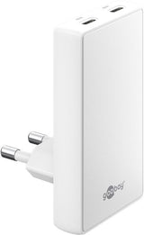 Cargador Rápido Goobay Usb-C Pd Gan 90° Dual  65 W (Blanco, 65 Watt) 75726