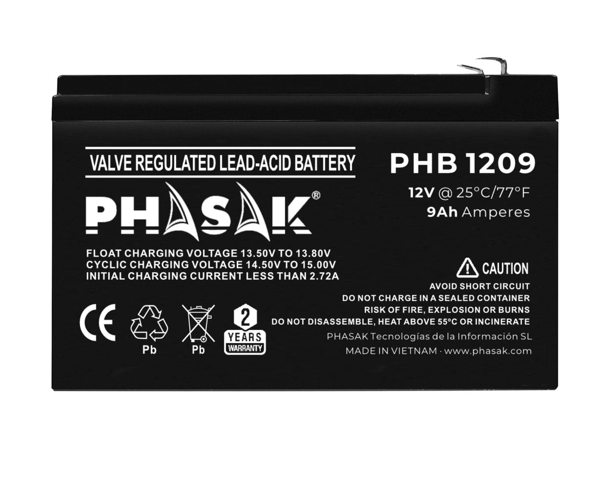 Batería Phasak Phb 1209 Compatible Con Sai Ups Phasak Según Especificaciones