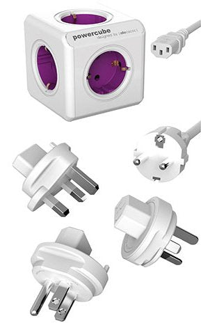EAN 8718444083399 - Allocacoc PowerCube ReWirable base múltiple 1 m 5 salidas AC Púrpura, Blanco imagen 1
