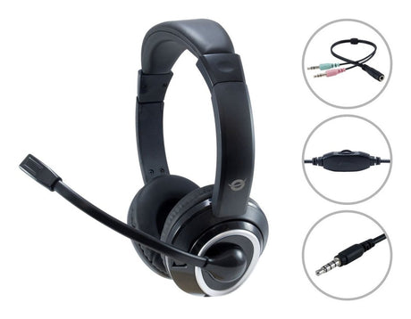 EAN 4015867224243 - Conceptronic POLONA02BA auricular y casco Auriculares Alámbrico Diadema Juego Negro imagen 1