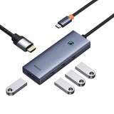 Baseus Ultrajoy 5-Port 5w1 (1xhdmi4k@30hz + 4xusb 3.0) Gris