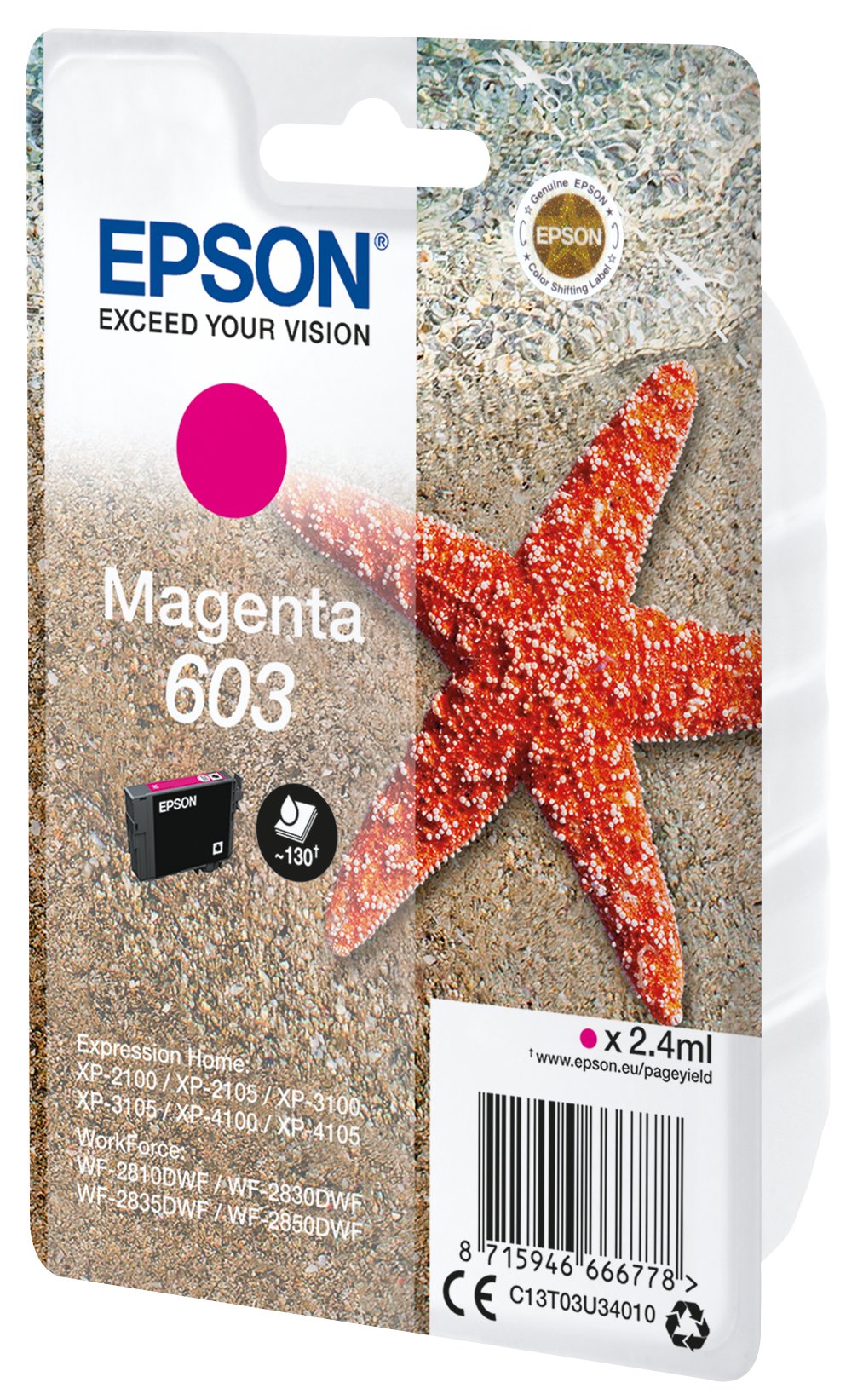 Epson Tinta Magenta Std Estrella De Mar 1 Tinta 603 Rf / Am Single