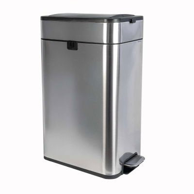 Maul Tret-Abfallbehälter Maulwing 40l Edelmahl Doppeldeckel