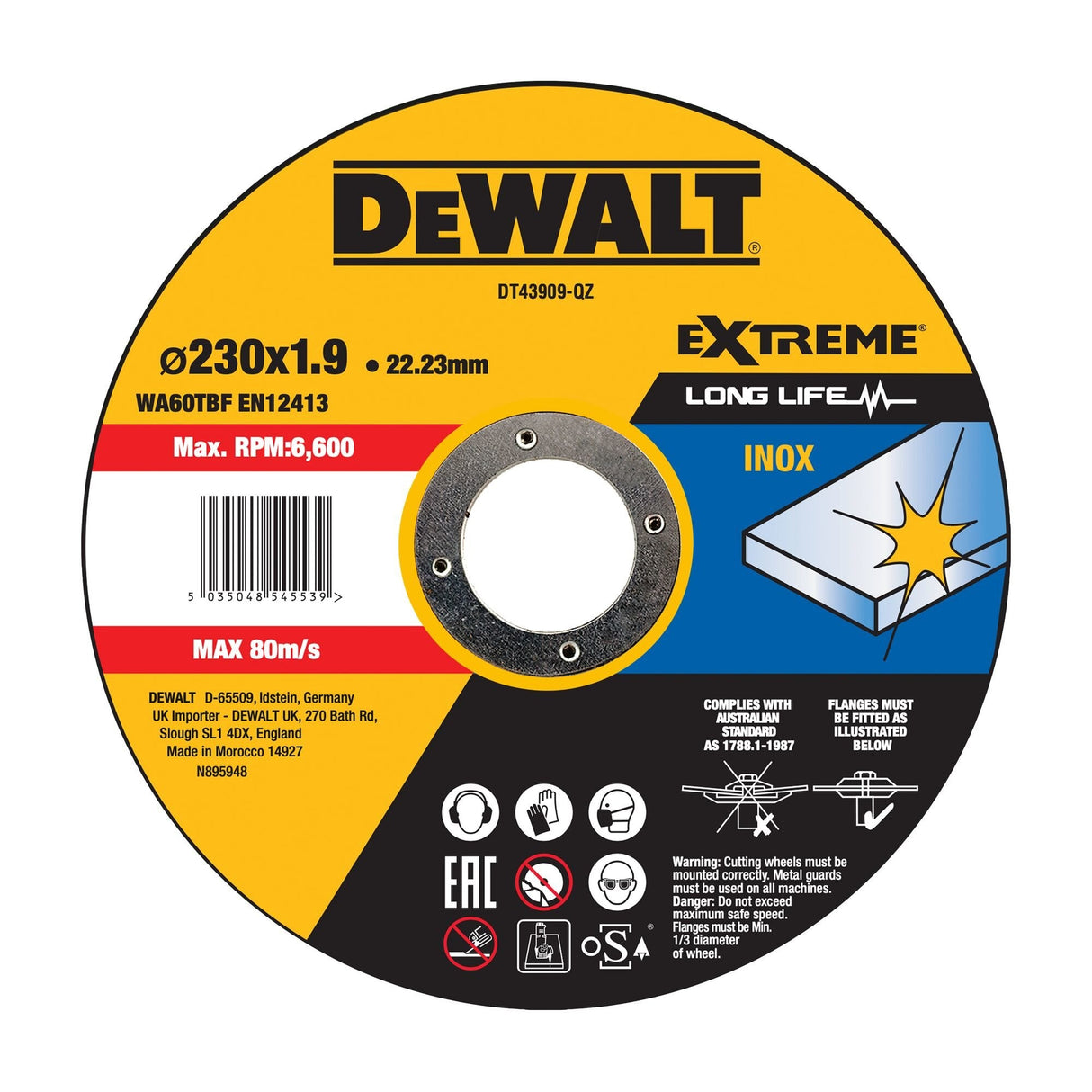 Dewalt Dt43909-Qz Metall-Trennscheibe 230mm