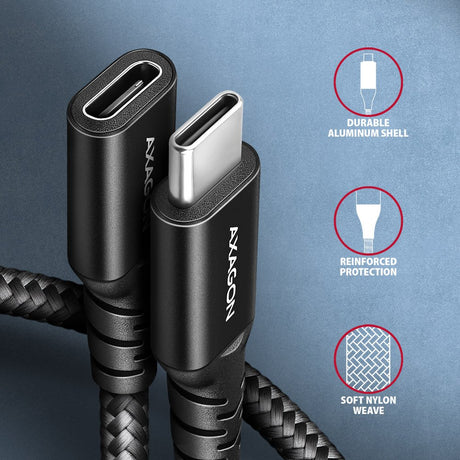 EAN 8595247907356 - Axagon BUCM32-CF05AB cable USB USB 3.2 Gen 2x2 0,5 m USB C Negro imagen 3