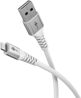 Goobay Lightning Usb-A Supersoft Textile Cable With Metal Plugs, 2 M, White