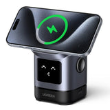 Ugreen Uno W709 2-In-1 Magnetic Wireless Charger 15w Ladestation Qi2 Zertifiziert Display Fuer Iphone Und Airpods