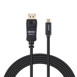 EAN 4002888435000 - Lindy 43500 adaptador de cable de vídeo 1 m USB Tipo C DisplayPort Negro imagen 2