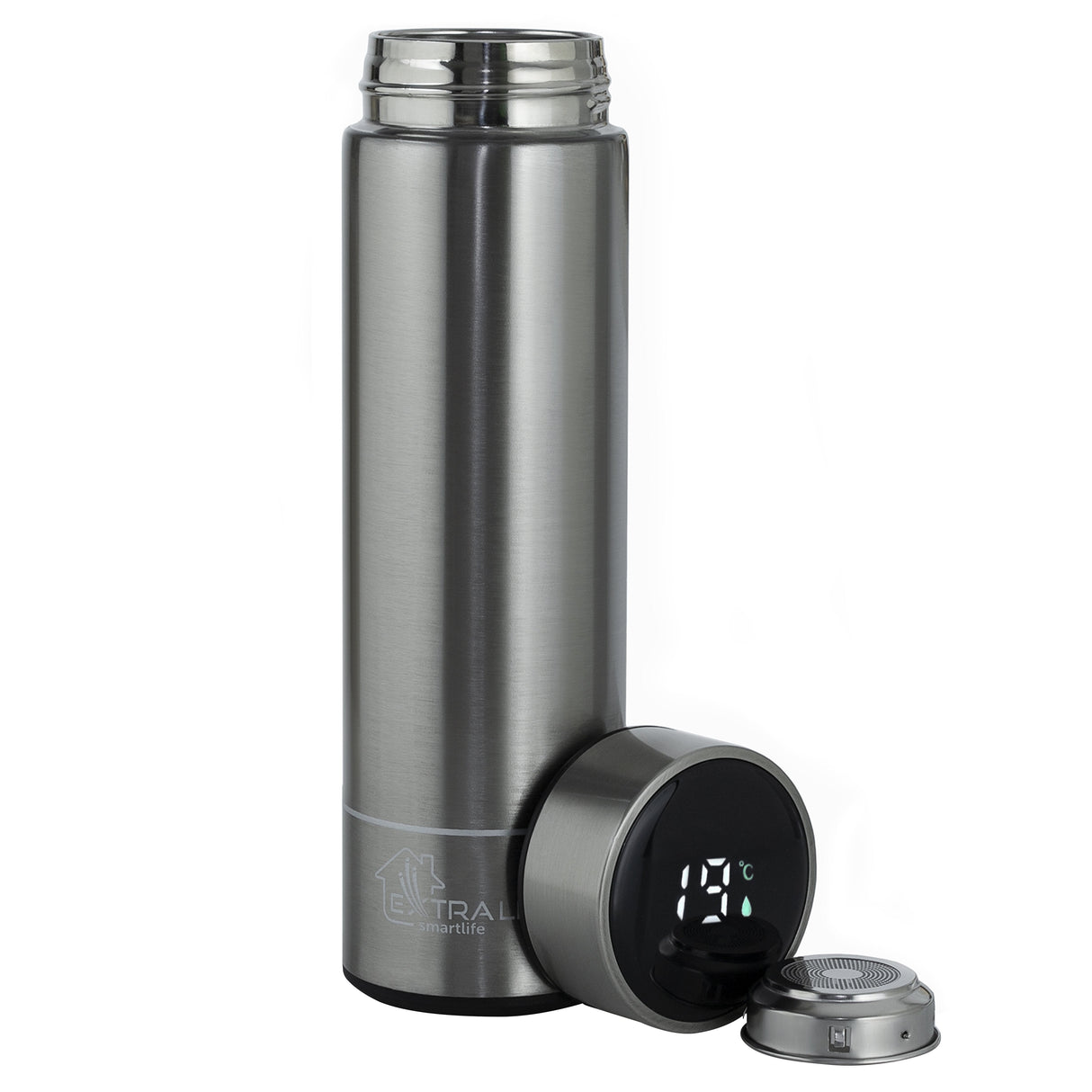 Extralink Mug-Smart500 Silver Taza De Viaje 500 Ml Plata Acero Inoxidable