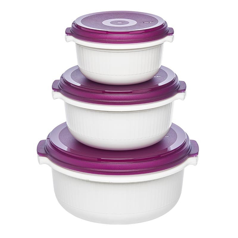 Emsa Olla Para Microondas Micro Family, Juego Básico De 3 Piezas, Caja 508455