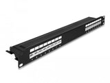 Delock 66876 Panel De Parcheo 1u, Patch Panel Negro, Cat6a, Negro, Metal, 1u, 482,6 Mm, 100 Mm