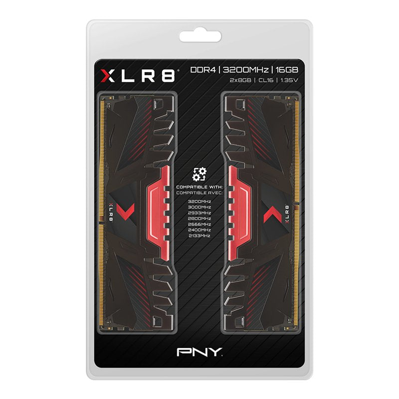 Memoria Ram Pny Xlr8 Ddr4 16 Gb Kit (2 X 8 Gb) 3200 Mhz Pc4-25600 Cl16  1.35v Xmp Support