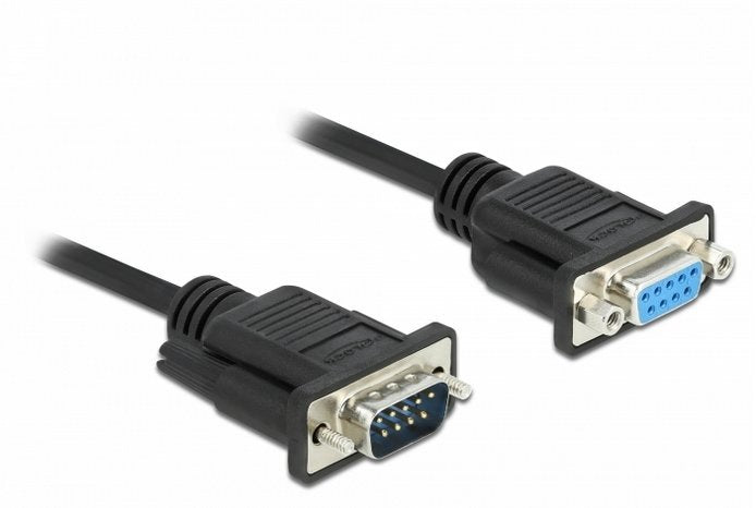 Delock Rs-232 Cable Seriell D-Sub9 Stecker Zu Buchse Mit Schmalem Steckergehäuse 2 M