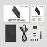 EAN 8595247906779 - Axagon EE25-GTR USB-C 3.2 Gen 2 - SATA 6G 2.5\" externes Festplattengehäuse geriffelt Carcasa de disco du imagen 7