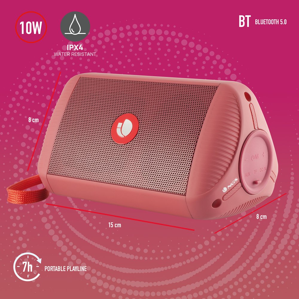 Altavoz Con Bluetooth Ngs Roller Ride 10w 1.0 Rojo