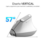 Raton Optico Dual Nature Vertical Ergo Dual Bateria Blanco Subblim Hasta 4000dpi/ Conexión Dual/ Rf, Bluetooth/ Batería Recargable