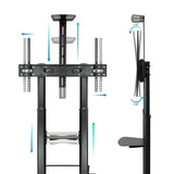 Tooq Soporte Suelo Ruedas Regulable 60-100 - Negro