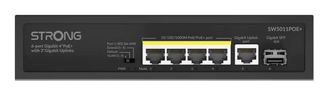EAN 9120072379055 - Strong SW5011POE+ switch Gigabit Ethernet (10/100/1000) Energía sobre Ethernet (PoE) Montaje en pared/esc imagen 2