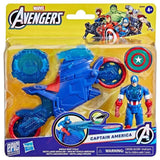 Moto Lanzaescudos + Figura Capitan America Los Vengadores Avengers Marvel