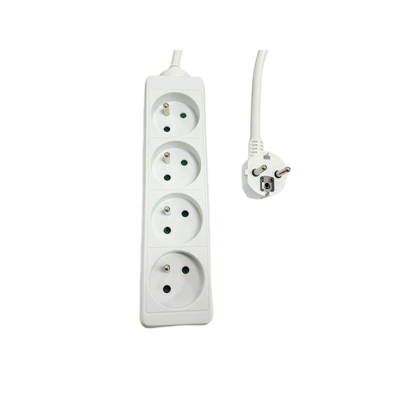 4-Way Power Strip French Type  E, 3m White
