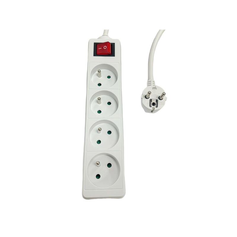 4-Way Power Strip On/Off  Switch French Type E, 5m