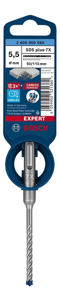 Broca Bosch Professional Expert Percutor Sds-Plus-7x, Ø 5,5 Mm, Longitud Útil 50 Mm 2608900065