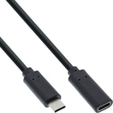 Cable Inline Usb 3.2, Tipo C Macho/Hembra, Negro, 0,5 M
