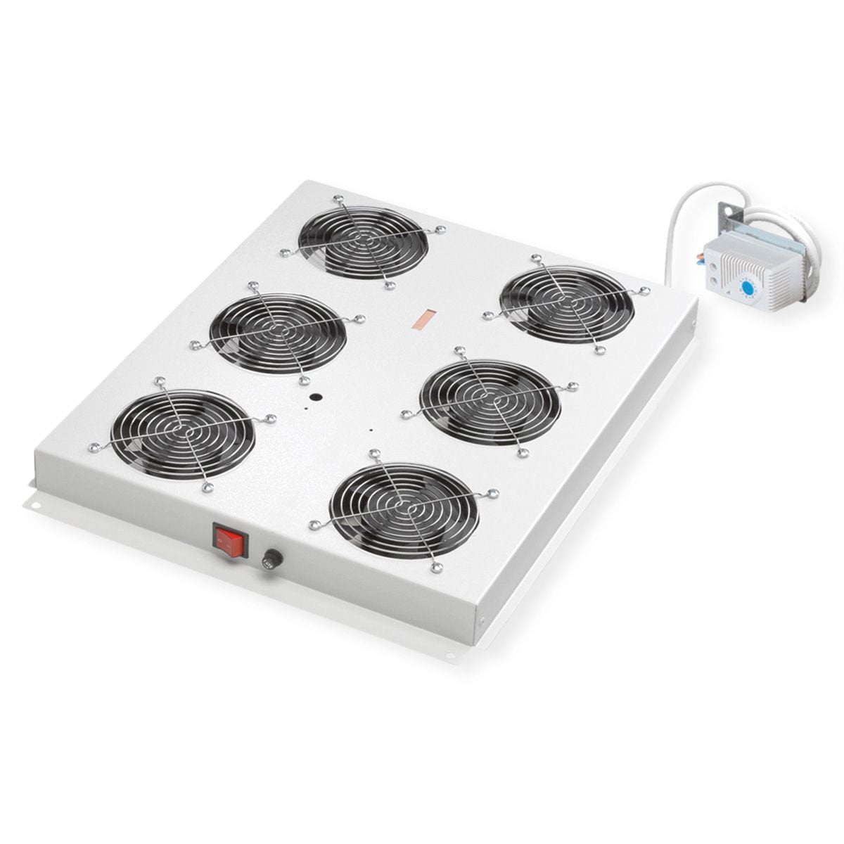 Roline 19-Zoll Dachlftereinheit 6 Lfter, Thermostat Fr Serverschrank Grau