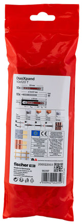 Tacos De Expansión Duoxpand T Ø10 X 120 Mm + Tornillos Ø7 X 127 Mm, Bolsa 10 Uds