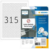Etiqueta Herma. A4 Blanco Redondo De 10 Mm Desenfundable. Papel 7875 Uds.