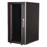 Roline 19-Zoll Netzwerkschrank Basic 22 He, 600x800 Bxt Glastr Schwarz