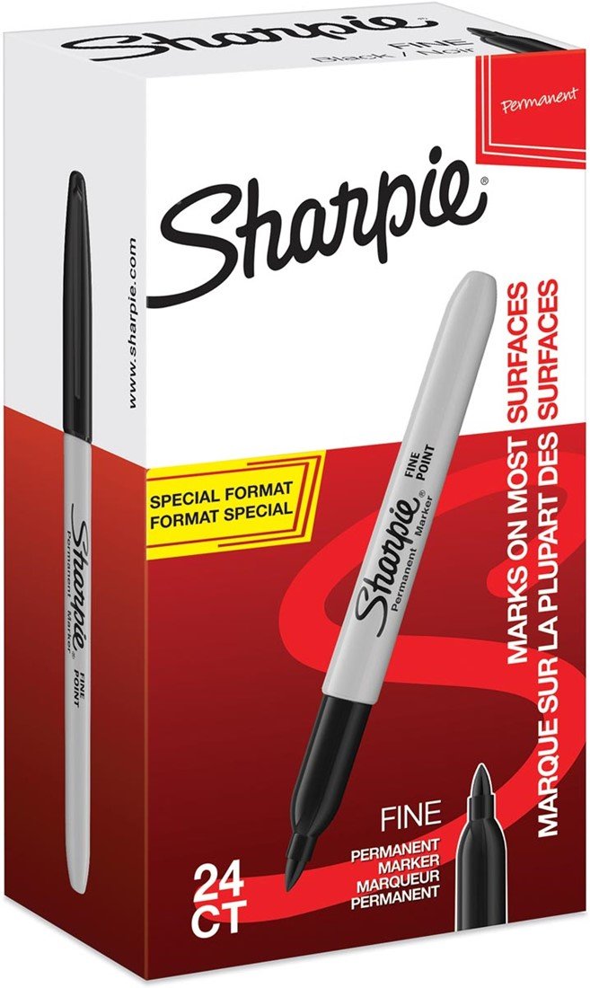 Sharpie Fine Marcador 24 Pieza(S) Negro Punta Fina