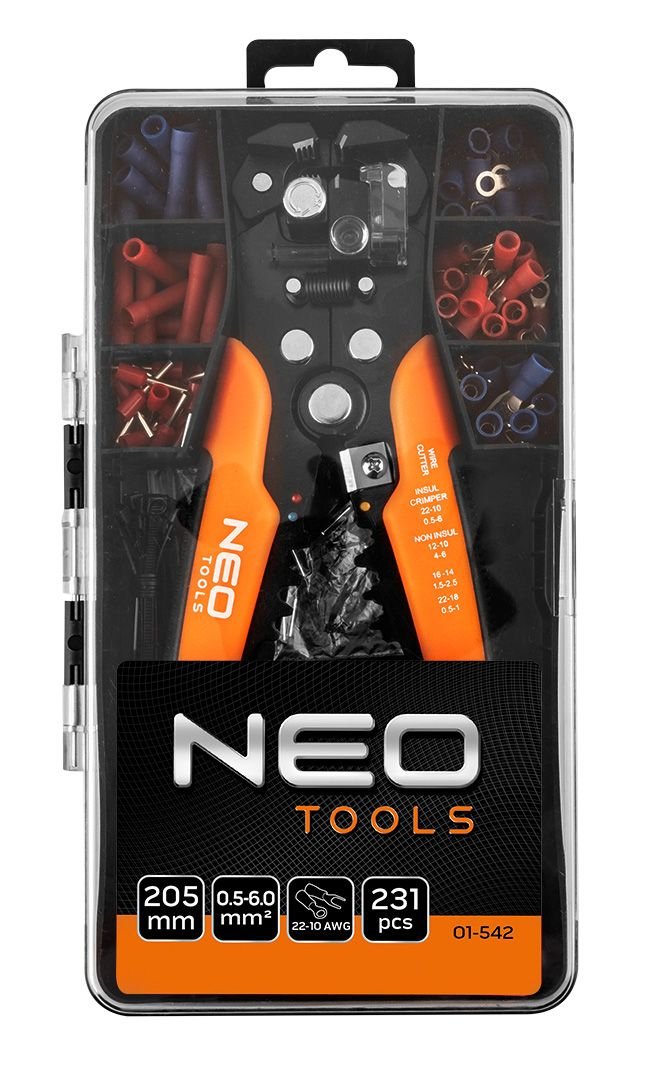 Pelacables Automático Neo Tools 205 Mm, Frontal + 230 Conectores