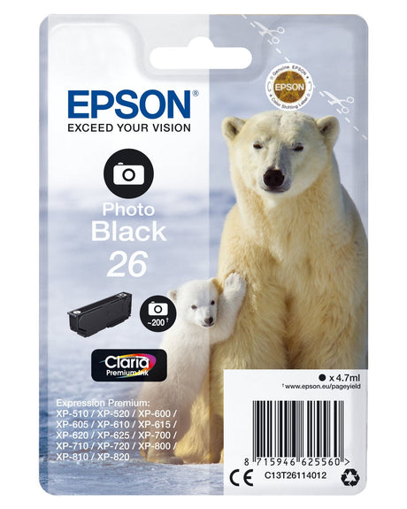 EAN 8715946625560 - Epson Polar bear C13T26114012 cartucho de tinta 1 pieza(s) Original Rendimiento estándar Foto negro imagen 1