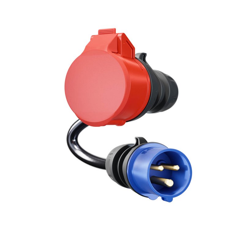 Adaptador Go-E Para Gemini Flex 11 Kw, Cee Rojo Corriente Trifásica 16a > Cee Azul 16a (Negro, 30cm) Ch-04-31