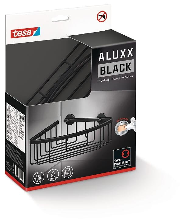 Tesa Aluxx Eckduschkorb Single Negro