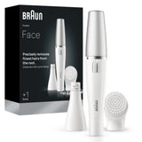 Braun Face Se810 Facial Epilator & Cleansing Brush, White Silver