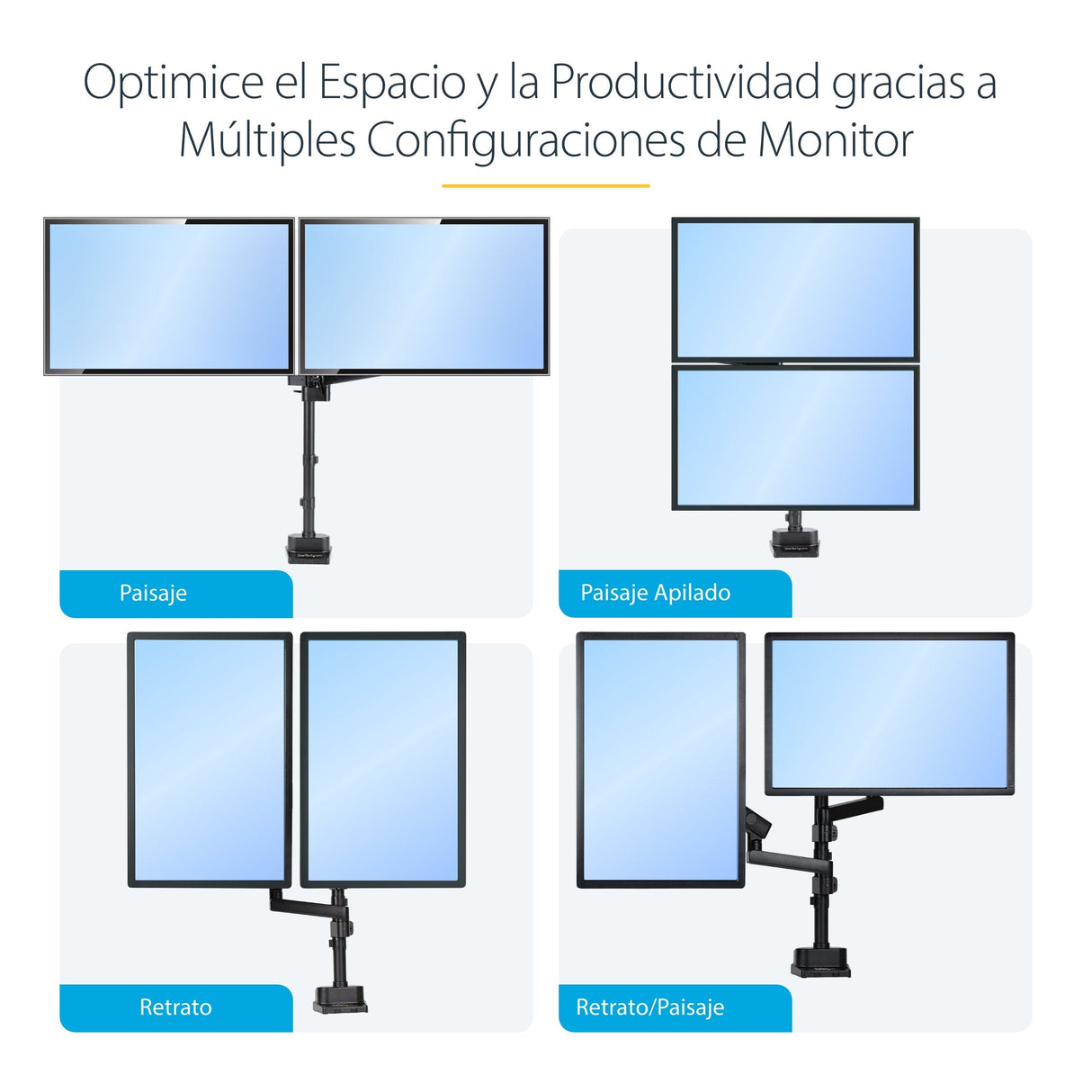 EAN 65030892537 - StarTech.com ARMDUALPIVOT soporte para monitor 81,3 cm (32") Escritorio Negro imagen 14