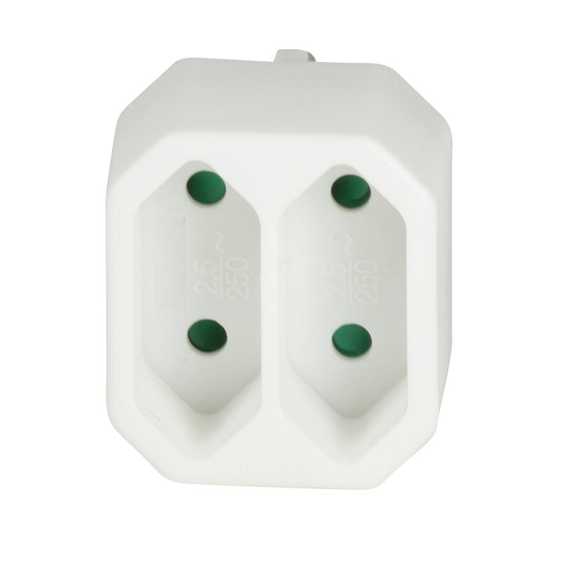 Logilink Adapter With 2 Euro Sockets, Blanco